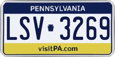 PA license plate LSV3269