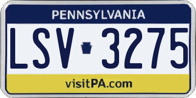 PA license plate LSV3275