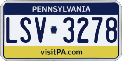 PA license plate LSV3278
