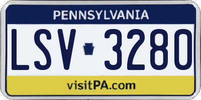 PA license plate LSV3280
