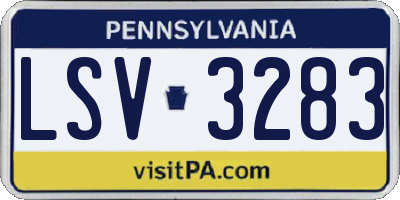 PA license plate LSV3283