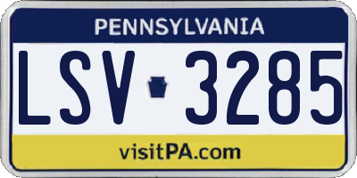 PA license plate LSV3285