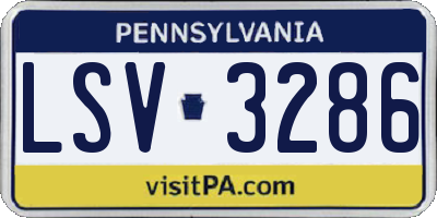 PA license plate LSV3286