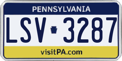 PA license plate LSV3287