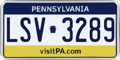 PA license plate LSV3289