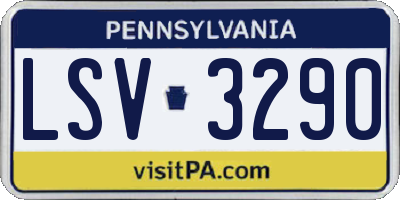 PA license plate LSV3290