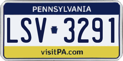 PA license plate LSV3291