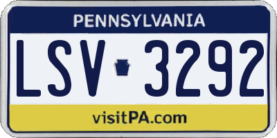 PA license plate LSV3292