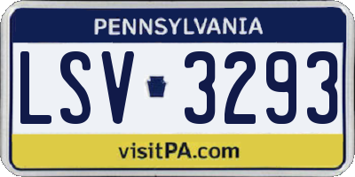 PA license plate LSV3293