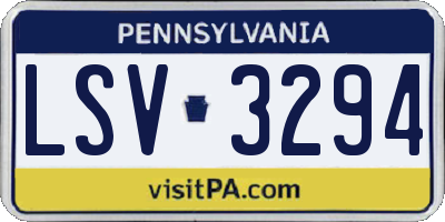 PA license plate LSV3294