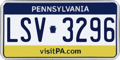 PA license plate LSV3296