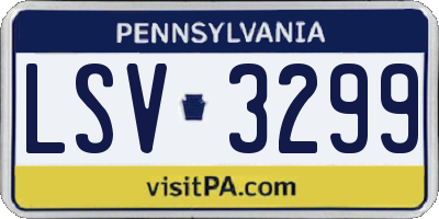 PA license plate LSV3299