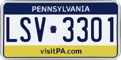 PA license plate LSV3301