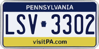PA license plate LSV3302