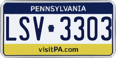 PA license plate LSV3303