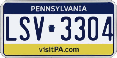 PA license plate LSV3304
