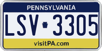 PA license plate LSV3305
