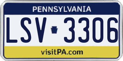PA license plate LSV3306