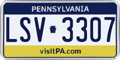 PA license plate LSV3307