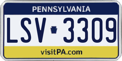 PA license plate LSV3309
