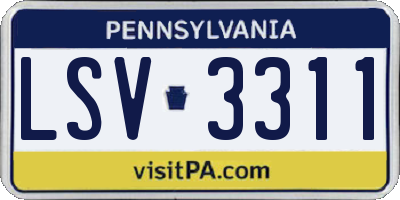 PA license plate LSV3311