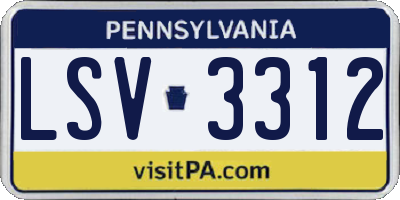 PA license plate LSV3312