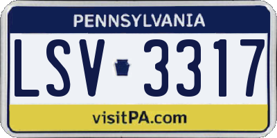 PA license plate LSV3317