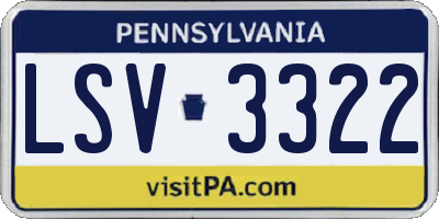 PA license plate LSV3322