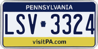 PA license plate LSV3324