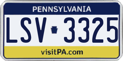 PA license plate LSV3325