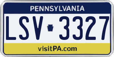PA license plate LSV3327