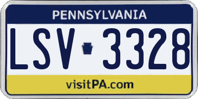 PA license plate LSV3328