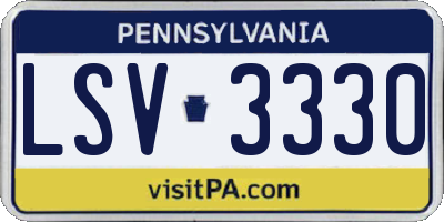 PA license plate LSV3330