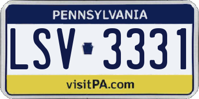 PA license plate LSV3331