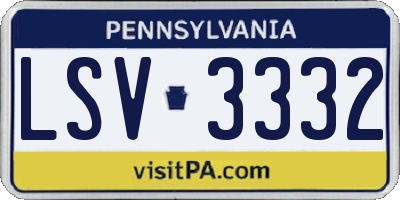 PA license plate LSV3332