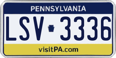 PA license plate LSV3336