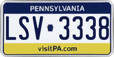 PA license plate LSV3338