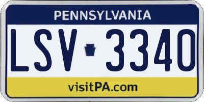 PA license plate LSV3340