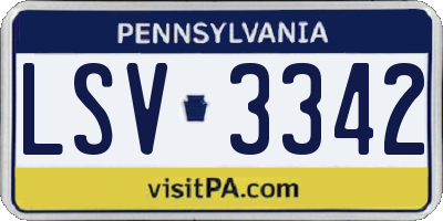 PA license plate LSV3342