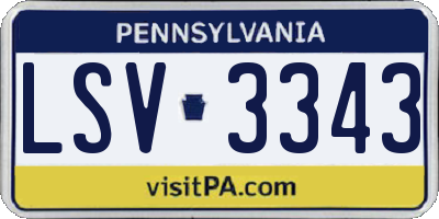 PA license plate LSV3343