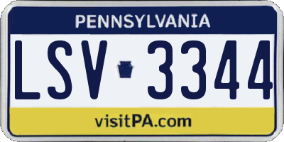 PA license plate LSV3344
