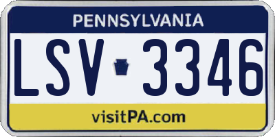 PA license plate LSV3346