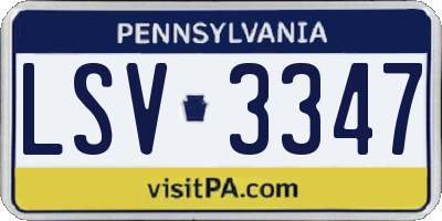 PA license plate LSV3347