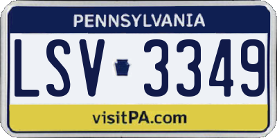 PA license plate LSV3349
