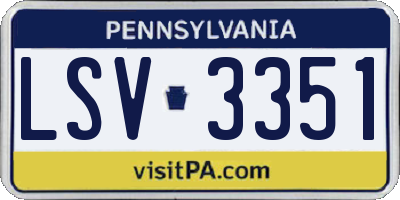 PA license plate LSV3351