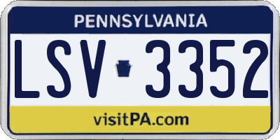 PA license plate LSV3352