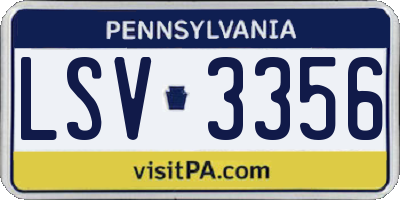 PA license plate LSV3356