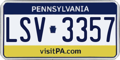 PA license plate LSV3357