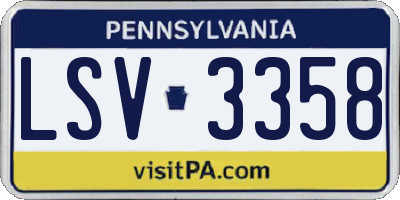 PA license plate LSV3358