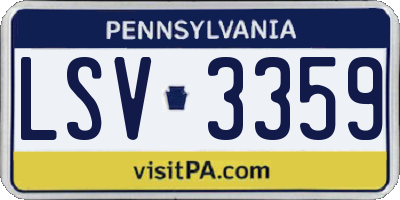PA license plate LSV3359